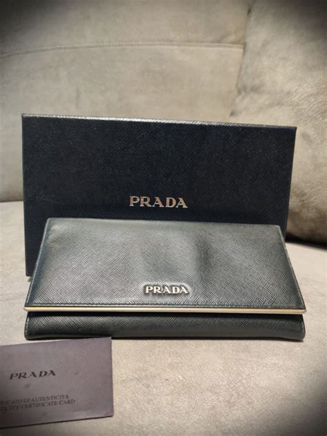 prada saffiano flap wallet|authentic prada wallet sale.